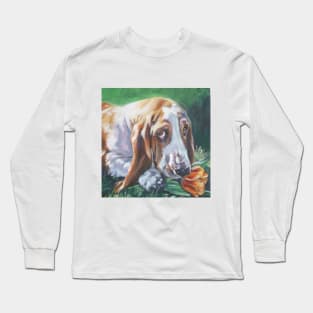 Basset Hound Fine Art Painting Long Sleeve T-Shirt